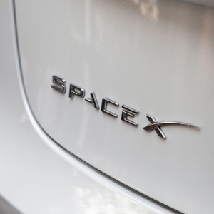 space x logo decal badge